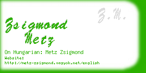 zsigmond metz business card